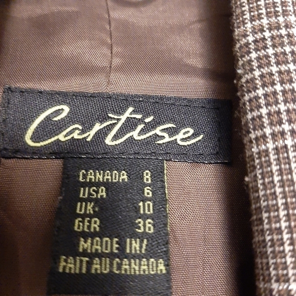 Cartise Brown Plaid Bolero Jacket - Picture 8 of 10